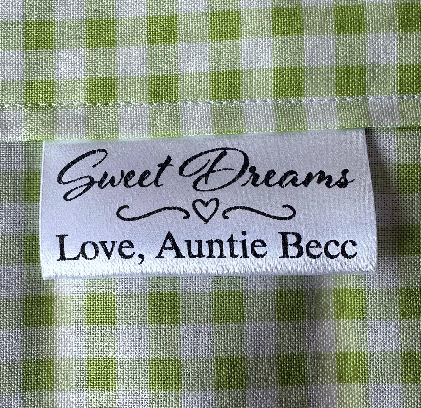 Sweet Dreams. Satin Quilt Labels and Tags - Jammin Threads