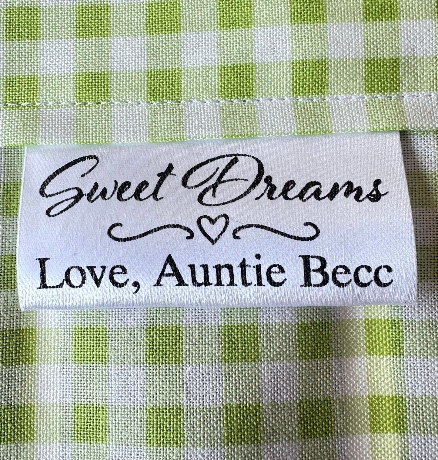 Sweet Dreams. Satin Quilt Labels and Tags - Jammin Threads