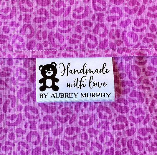 Teddy Bear Satin Quilt Labels and Tags - Jammin Threads