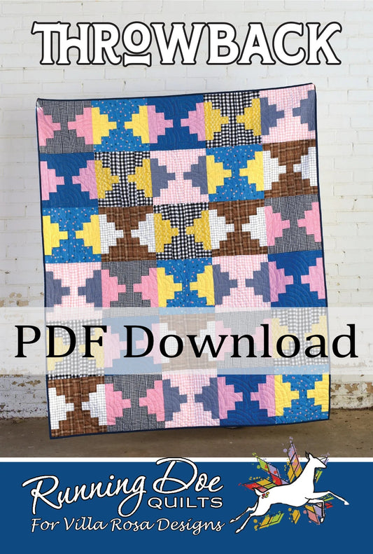 Throwback Quilt Pattern by Running Doe Quilts (PDF Download) - Jammin Threads