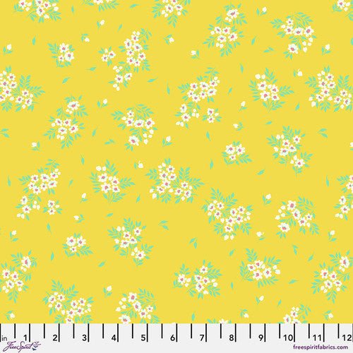 True Colors Quilt Fabric by Tula Pink What a Ditz - Buttercup PWTP253.BUTTERCUP - Jammin Threads