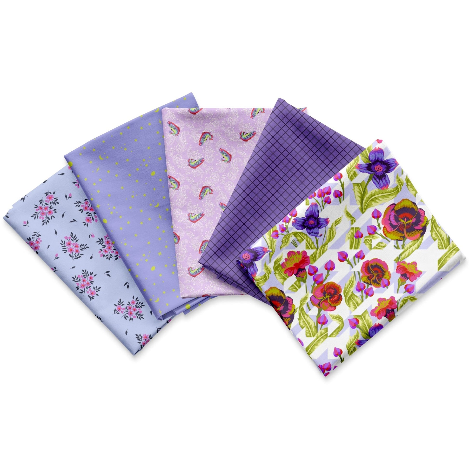 Tula Pink Purple Power – 5 Pc. Half - Yard Fabric Bundle - Jammin Threads