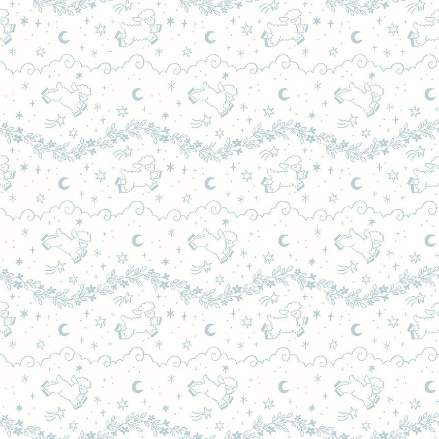 Twinkle Little Star Quilt Fabric Counting Sheep Cloud by Natàlia Juan Abelló C16301 - CLOUD - Jammin Threads