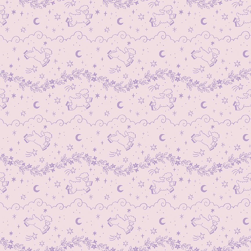 Twinkle Little Star Quilt Fabric Counting Sheep Pink by Natàlia Juan Abelló C16301 - PINK - Jammin Threads