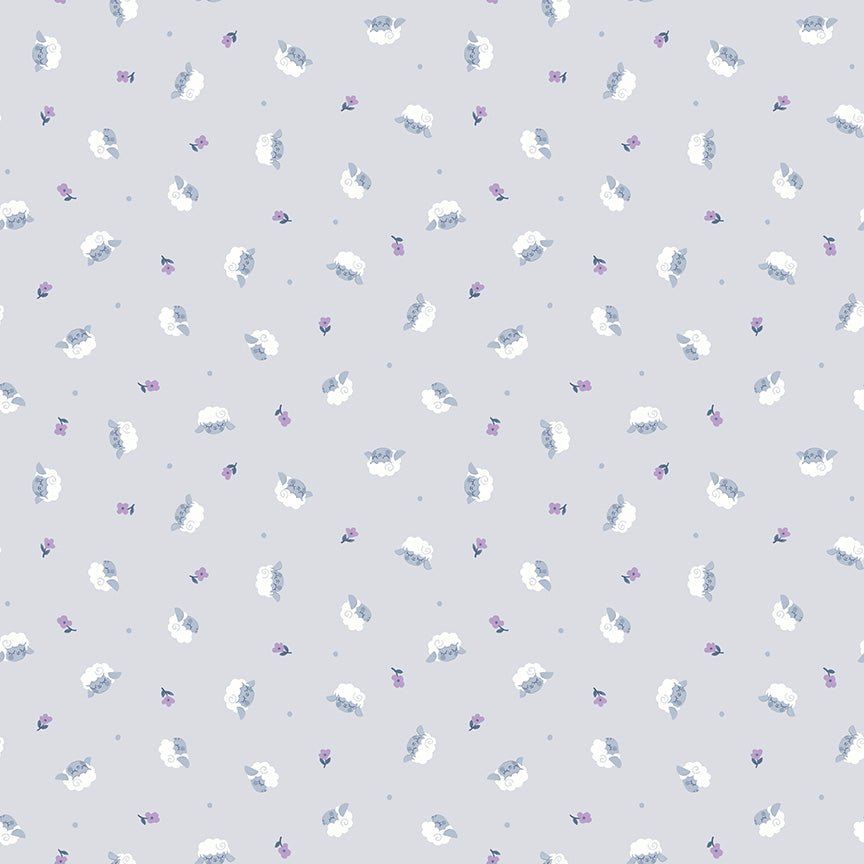 Twinkle Little Star Quilt Fabric Flock Gray by Natàlia Juan Abelló C16304 - GRAY - Jammin Threads