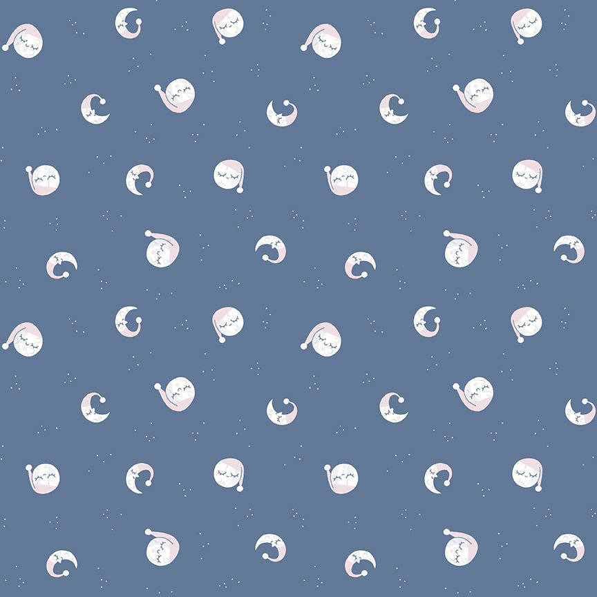 Twinkle Little Star Quilt Fabric Goodnight Moon Denim by Natàlia Juan Abelló C16302 - DENIM - Jammin Threads