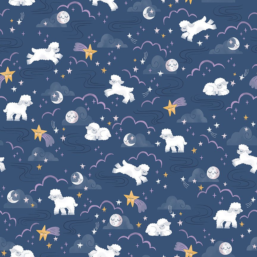 Twinkle Little Star Quilt Fabric Main Nighttime by Natàlia Juan Abelló C16300 - NIGHTTIME - Jammin Threads