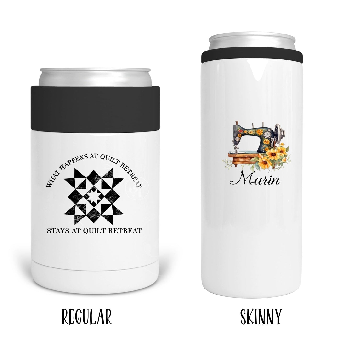 What Happens at Quilt Retreat, Stays at Quilt Retreat. Funny quilting mugs and tumblers - Jammin Threads