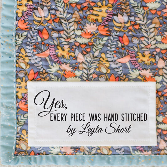 Yes, Every Piece Was Hand Stitched Quilt Labels – Personalized Hand Pieced Quilt Labels – Cotton – 8 per Sheet - Jammin Threads