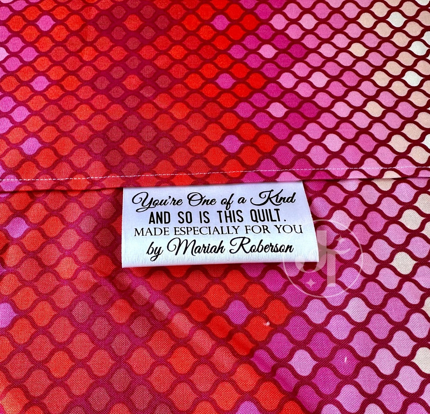 You're One of A Kind and So Is This Quilt. Quality Satin Quilt Labels - Jammin Threads