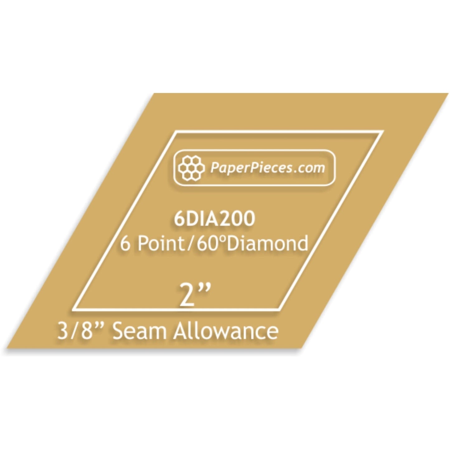2" 6 Point Diamond acrylic template - Jammin Threads