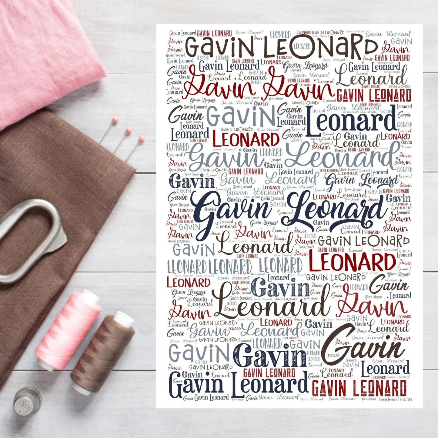 ANY NAME custom fabric panel - Jammin Threads