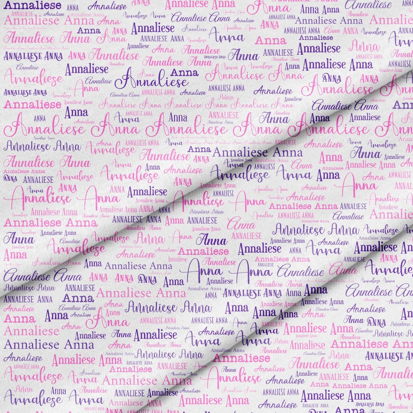 custom fabric- Custom Name Fabric Panel - Jammin Threads