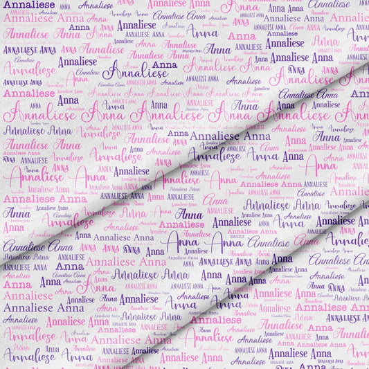custom fabric- Custom Name Fabric Panel - Jammin Threads