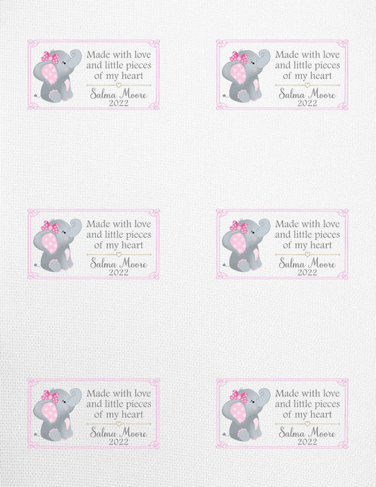 Baby Elephant Quilt Labels - Jammin Threads