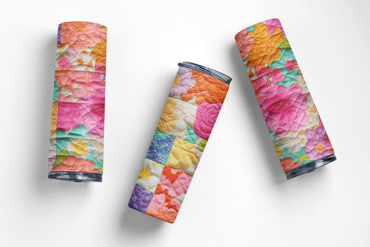 Beautiful fluffy quilted 20 oz. tumbler. This is a great tumbler for quilters and longarmers - Jammin Threads