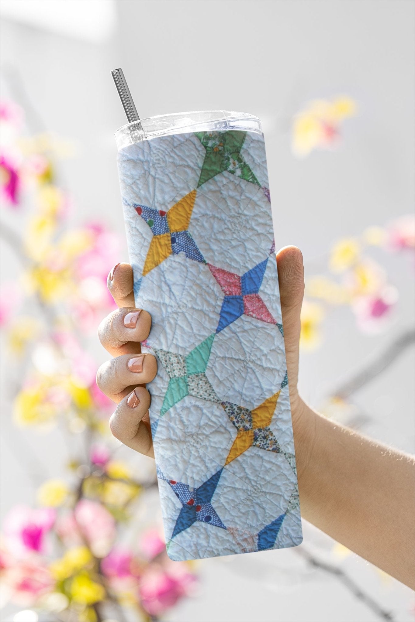 Beautiful Quilt Pattern 20 oz. Skinny Tumbler - Jammin Threads