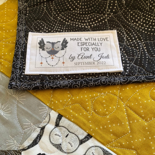 Boho Owl Quilt Label - Jammin Threads