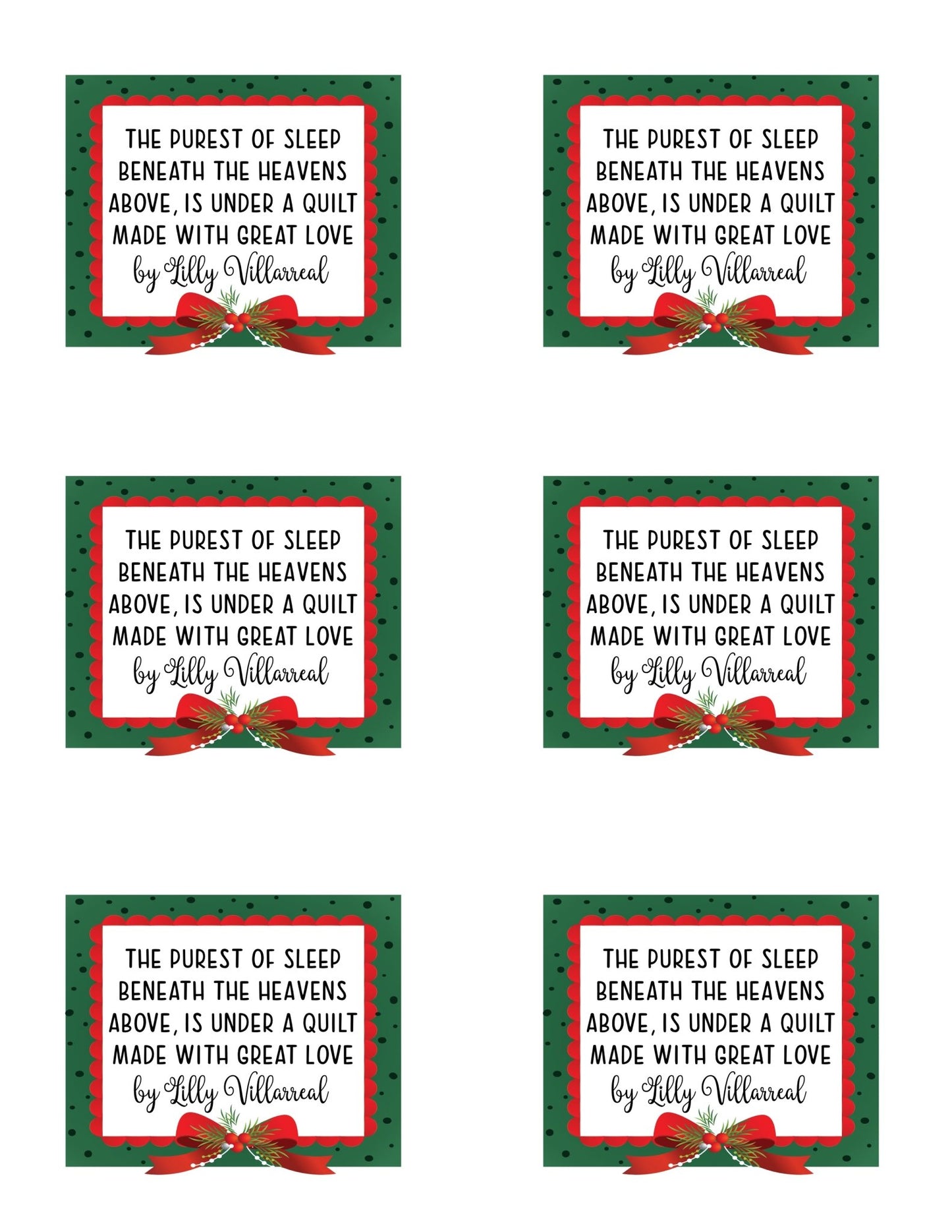 Christmas Quilt Labels - Jammin Threads