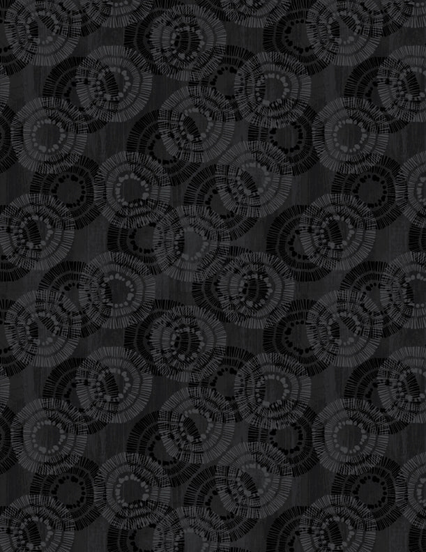 Circle Burst Charcoal Quilt Fabric by Wilmington Prints - Jammin Threads