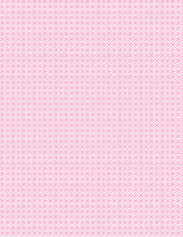 Essentials Classics Criss Cross Two Quilt Fabric Bubble Gum Pink and White by Wilmington Prints - Jammin Threads