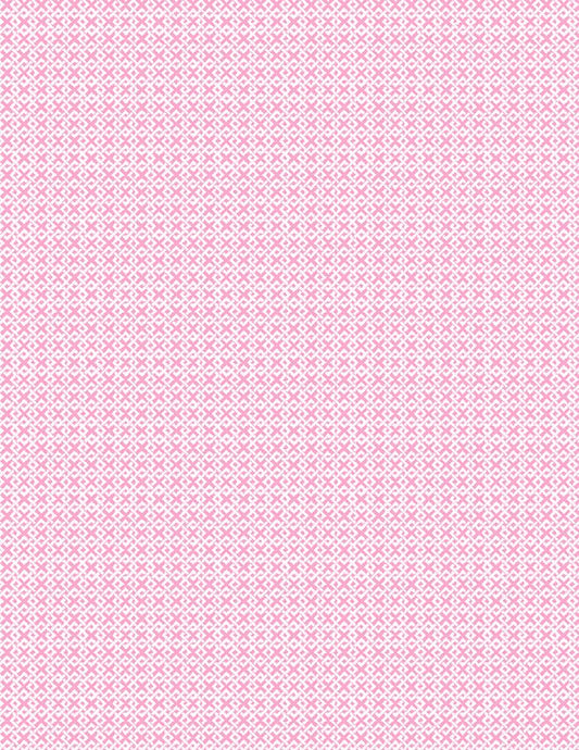 Essentials Classics Criss Cross Two Quilt Fabric Bubble Gum Pink and White by Wilmington Prints - Jammin Threads