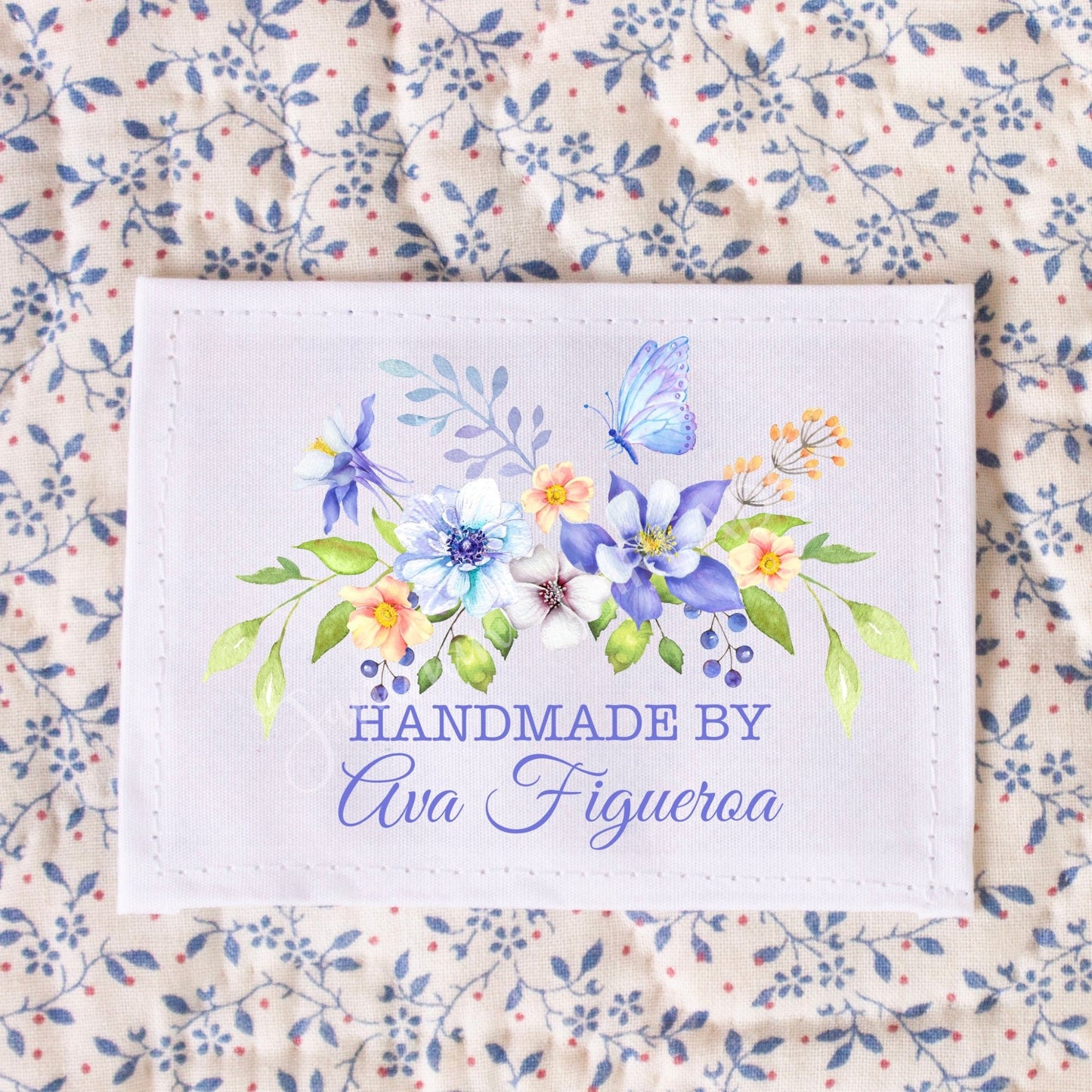 Floral Butterfly Quilt Labels - Personalized Quilt Labels - Jammin Threads