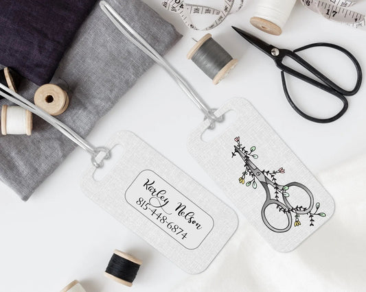 Floral Scissors Bag Tag - Jammin Threads