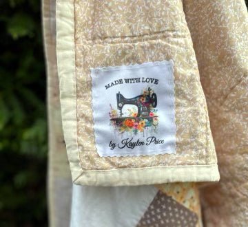 Floral Sewing Machine - Personalized Quilt Labels - Jammin Threads