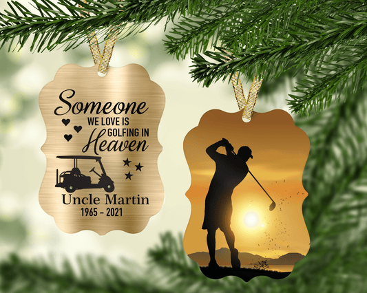 Golfing in Heaven - Golf memorial Christmas ornament - Jammin Threads