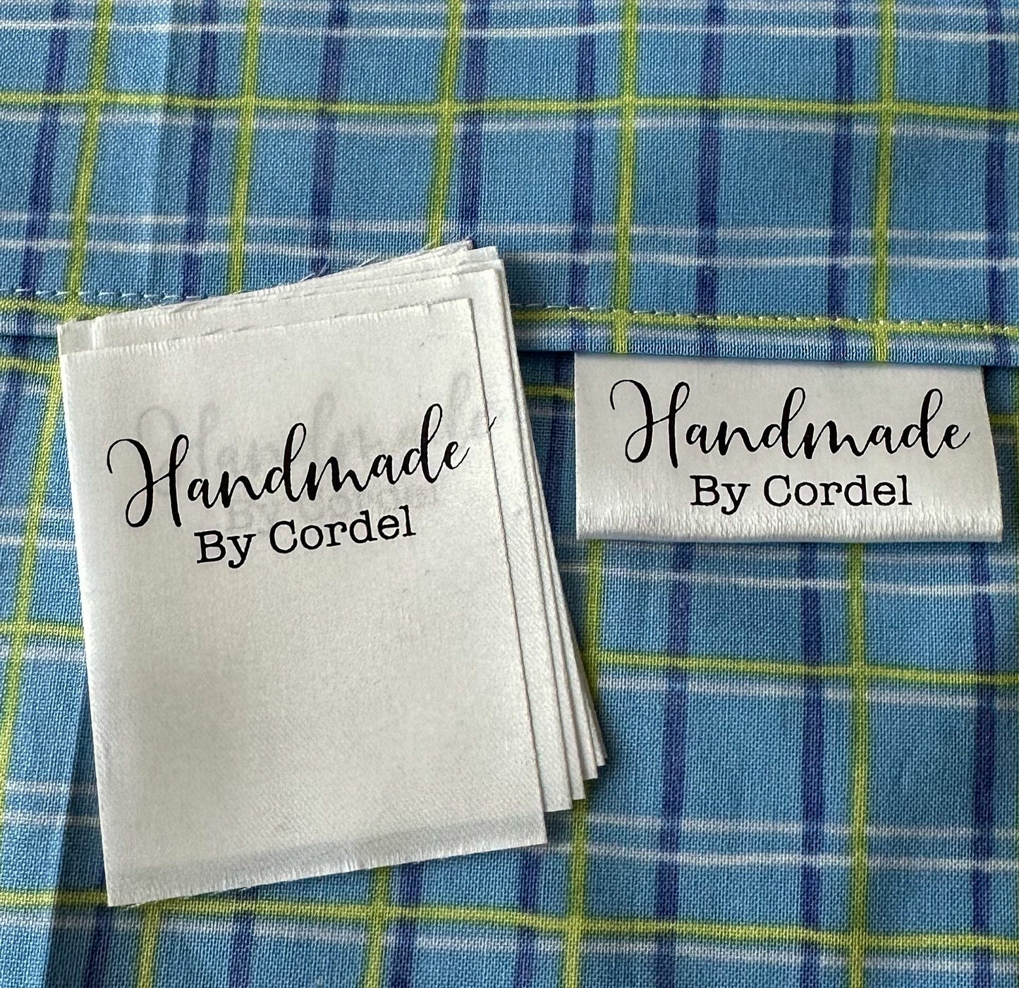 Handmade Satin Labels. Personalized satin quilt labels and tags - Jammin Threads
