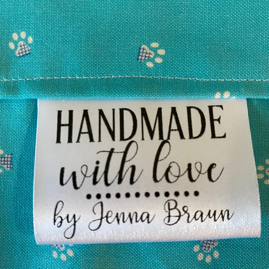 Handmade with Love Satin tags - Jammin Threads
