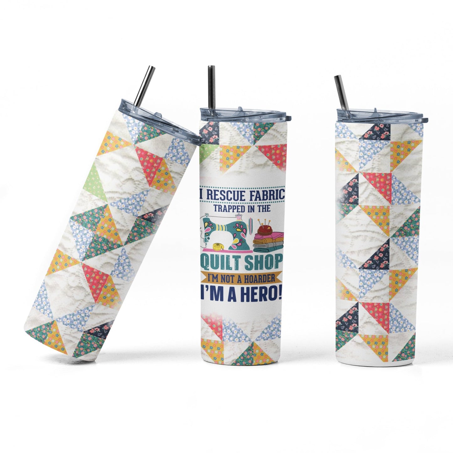 I Rescue Fabric - Funny, Sewing & Quilting Skinny Tumbler - Jammin Threads