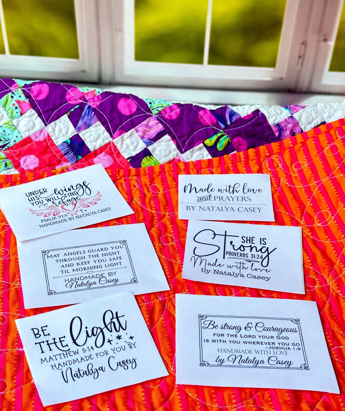 Inspirational Quilt Label Assortment - Personalized Christian Quilt Label Assortment - Jammin Threads