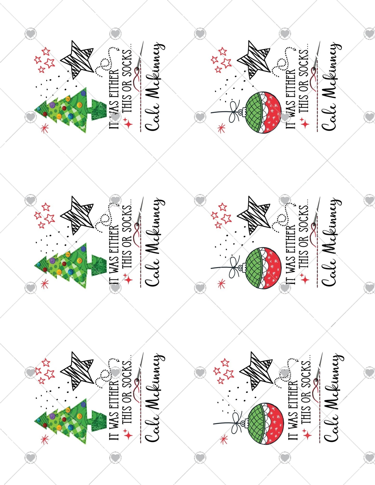 It was Either This or Socks - Funny, Christmas Quilt Labels - Jammin Threads