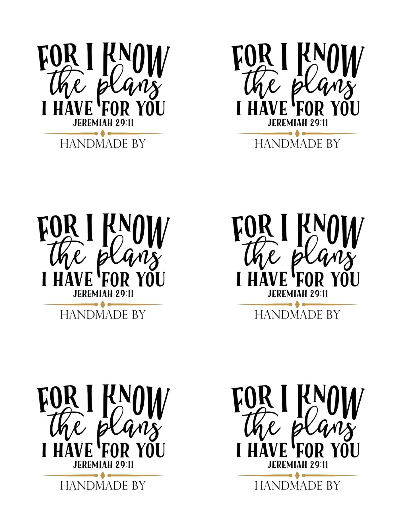 Jeremiah 29 Quilt Lablels - Jammin Threads