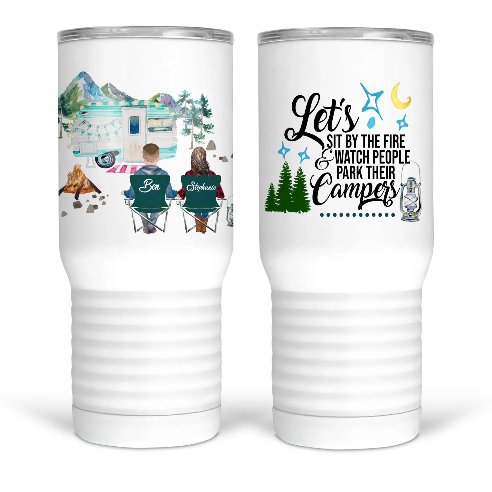 Let's Sit By The Campfire - Personalized Camping Tumbler