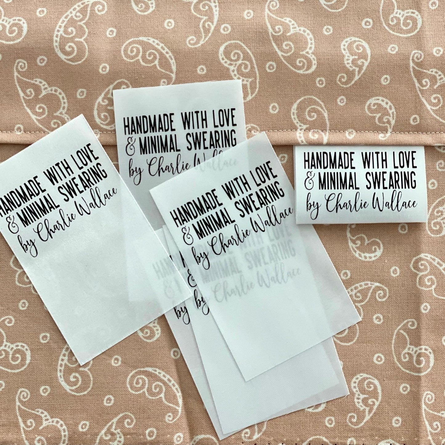 Love and Minimal Swearing Satin Labels - Jammin Threads