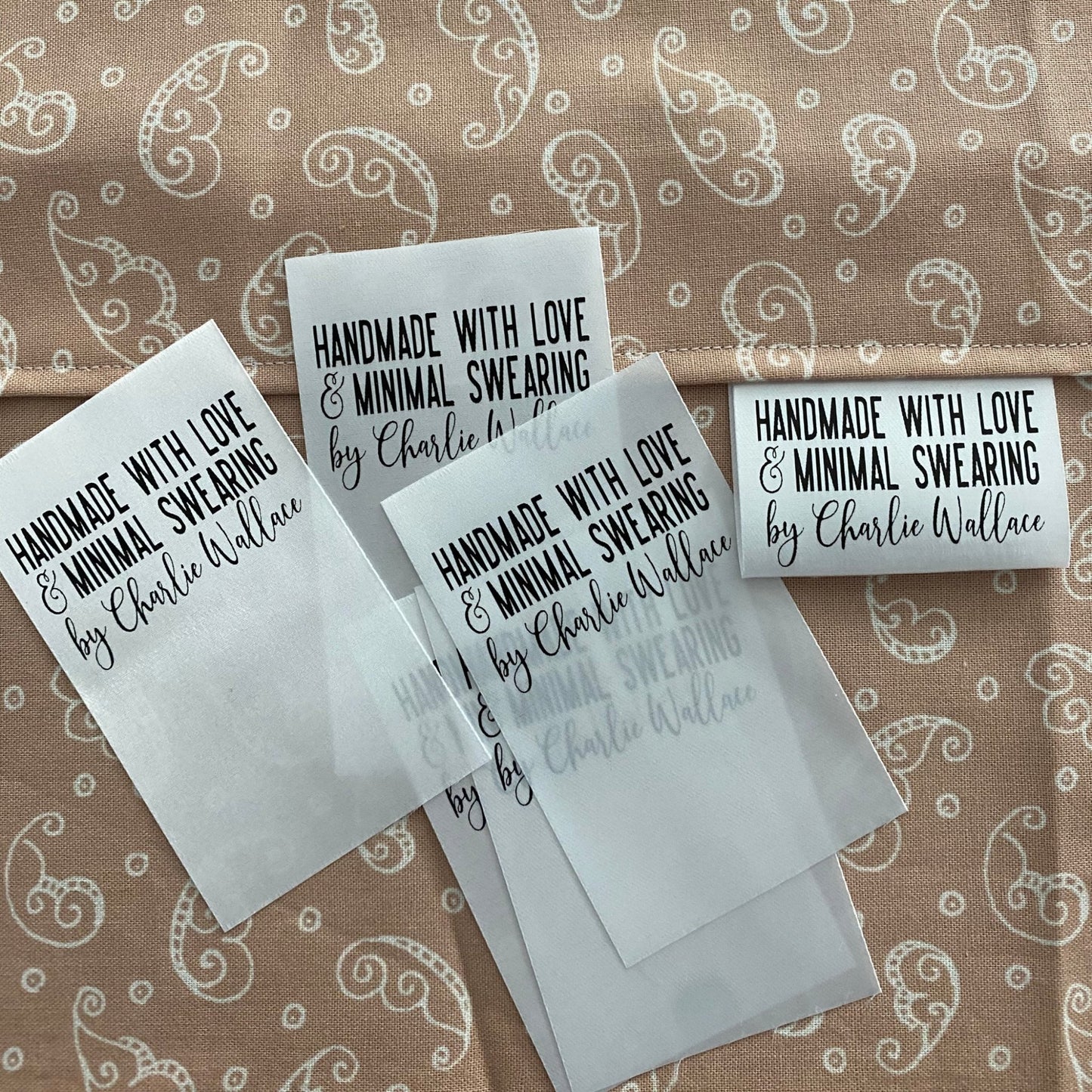 Love and Minimal Swearing Satin Labels - Jammin Threads