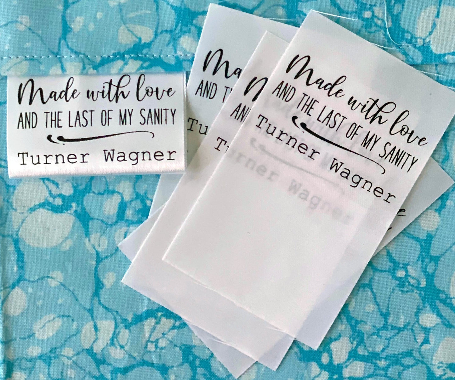 Made with Love and the Last of My Sanity - Funny, Personalized Satin Labels - Jammin Threads