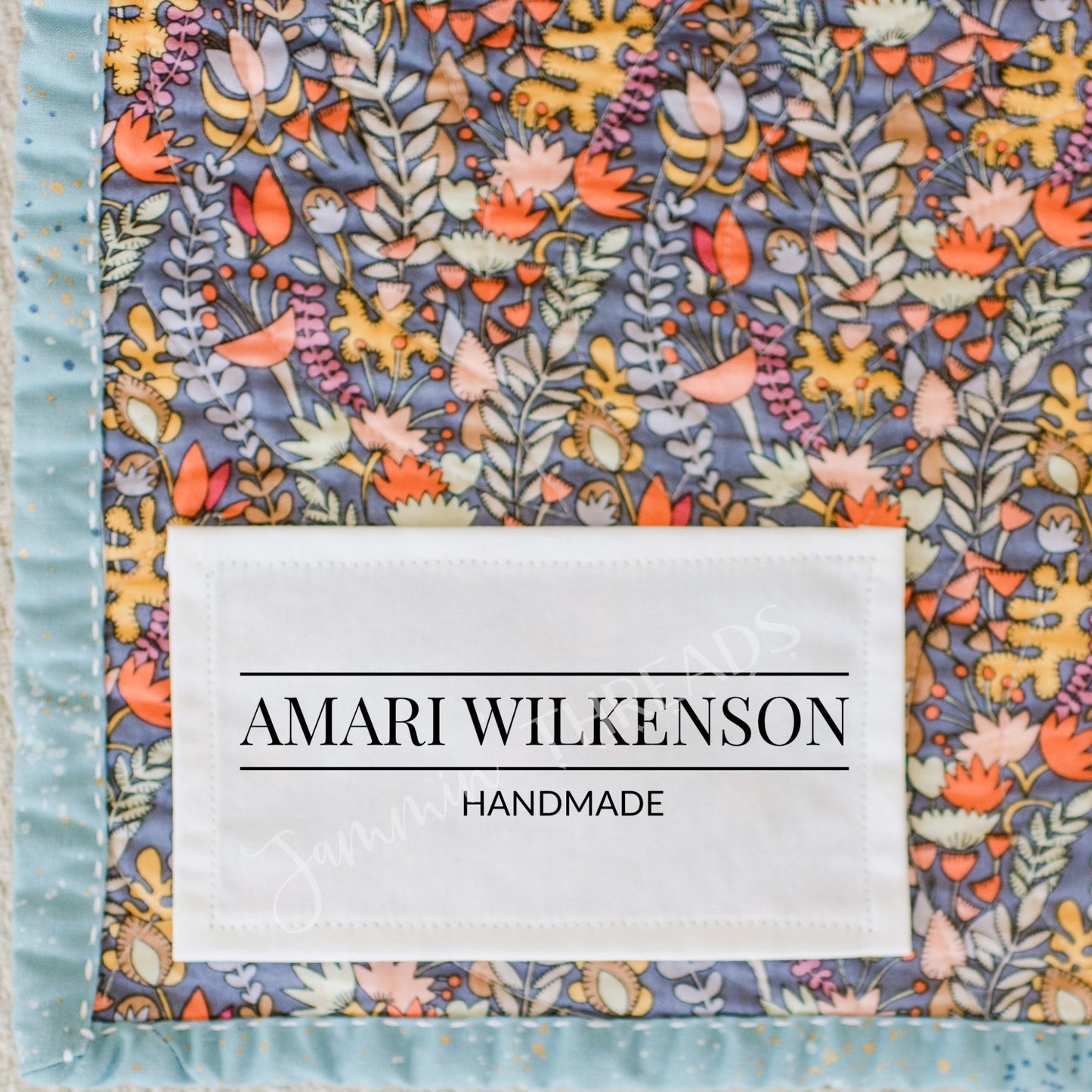 Modern Handmade Quilt Labels. Personalized quilt labels- Jammin Threads