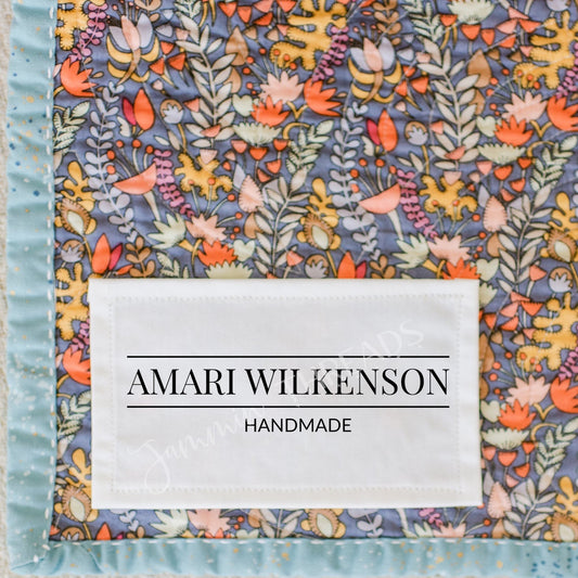Modern Handmade Quilt Labels. Personalized quilt labels- Jammin Threads