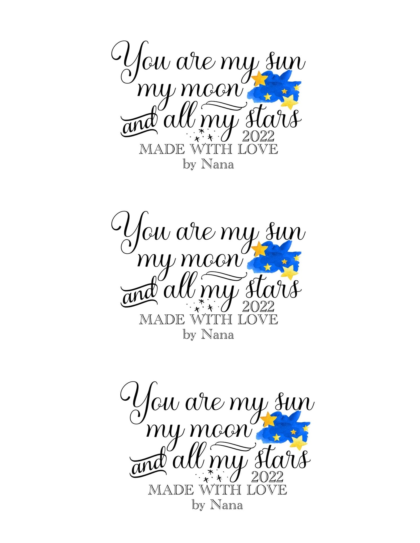 My Sun, My Moon and My Stars - Jammin Threads