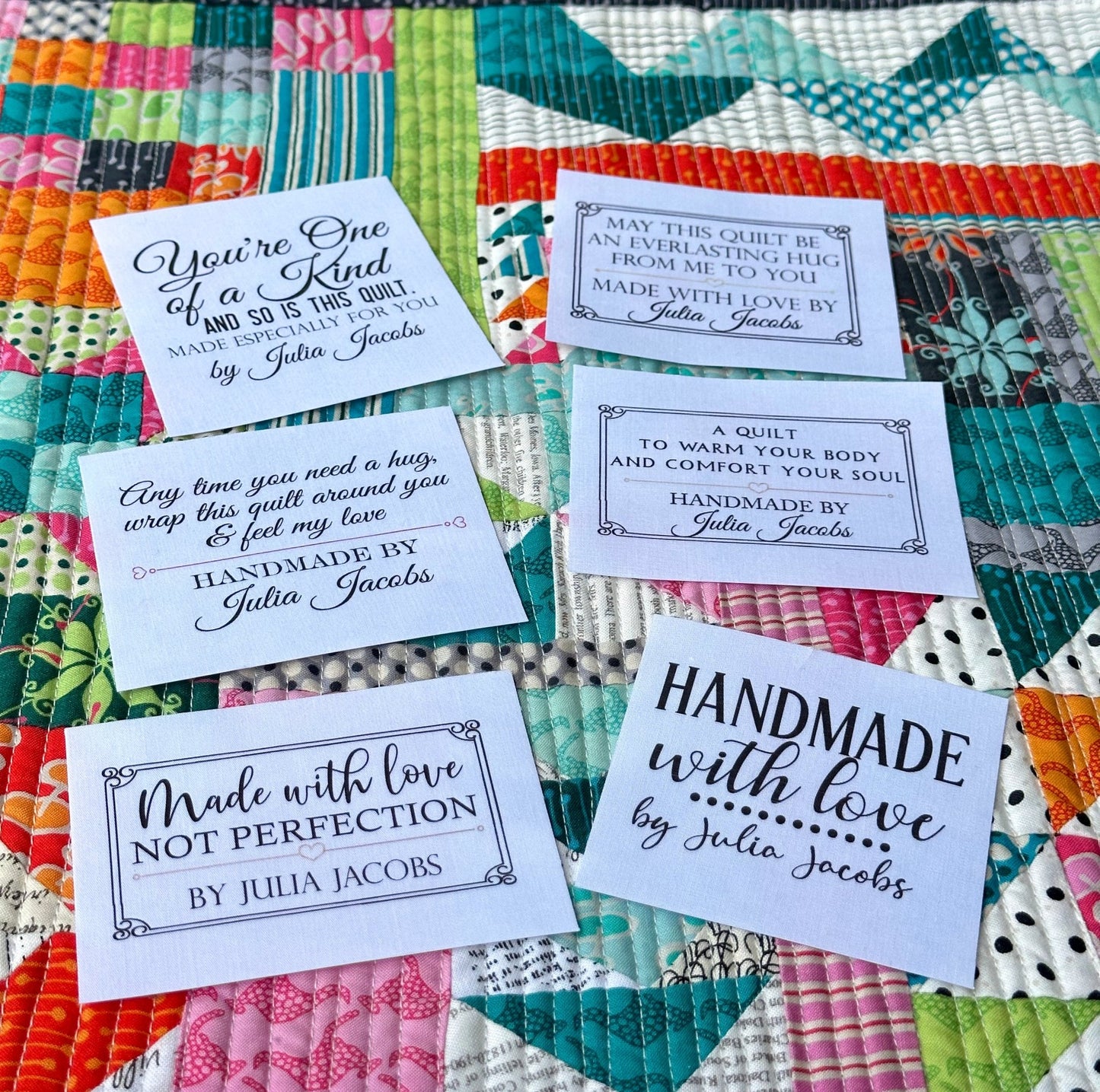 Personalized Quilt Label Assortment - Handmade Quilt Label Assortment - Jammin Threads