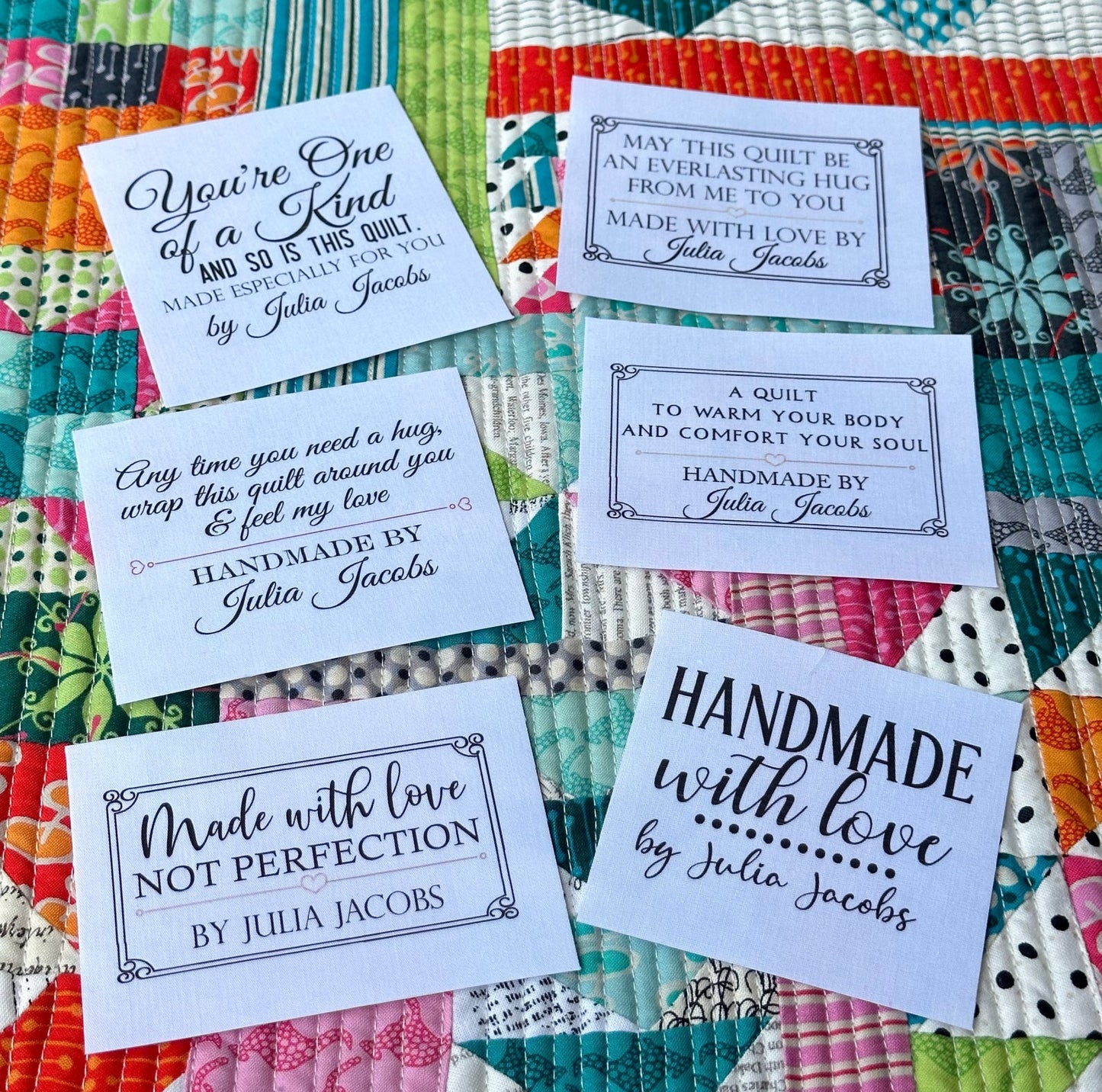 Personalized Quilt Label Assortment - Handmade Quilt Label Assortment - Jammin Threads