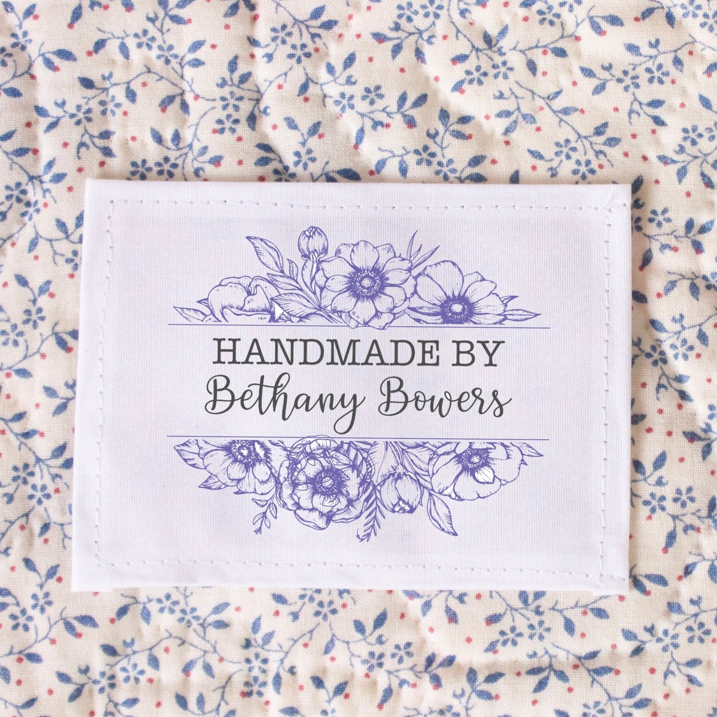 Purple Floral Quilt Labels - Jammin Threads