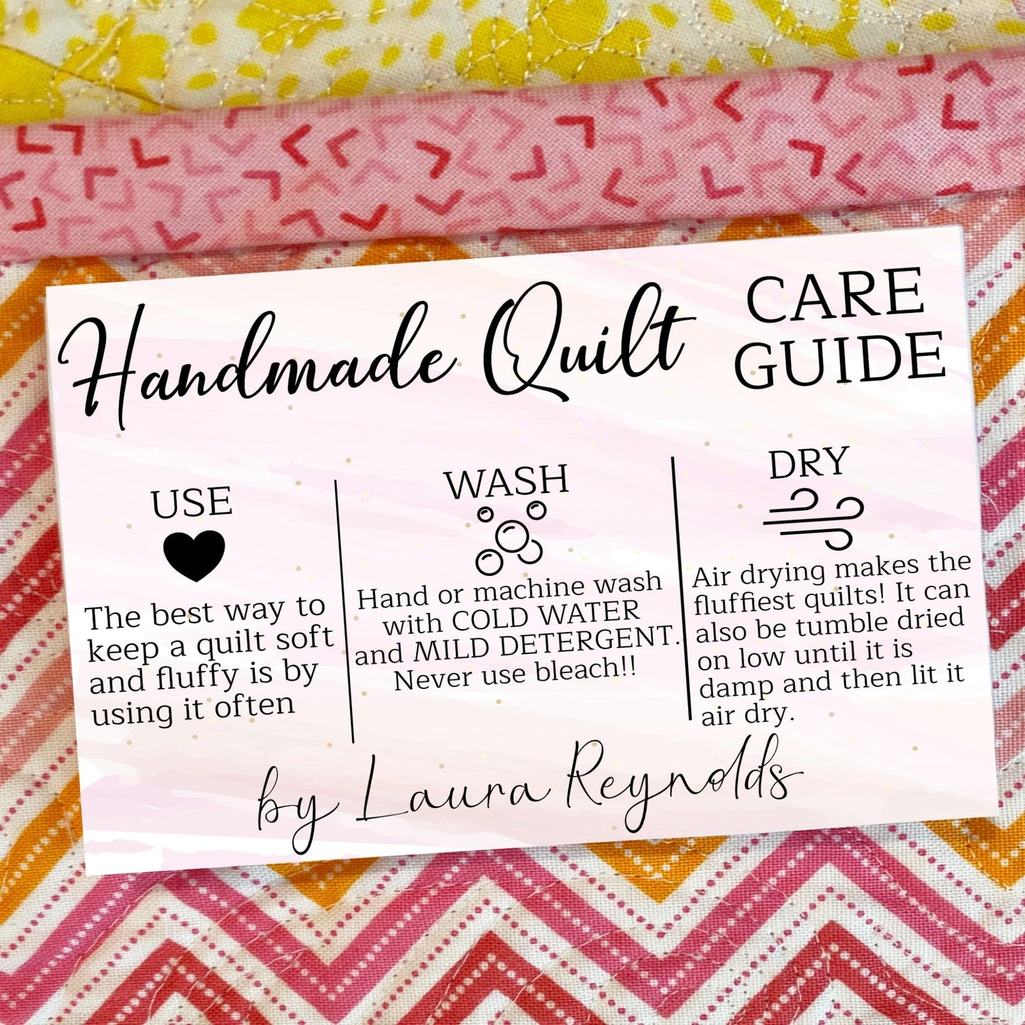 Quilt Care Card - Download & Print - Jammin Threads