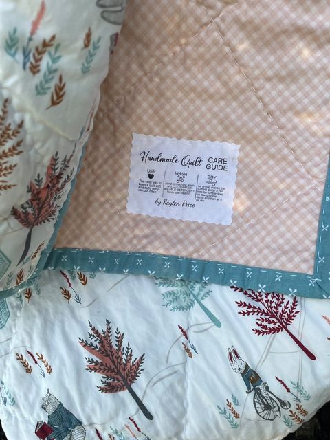 Quilt Care Quilt Labels - Personalized Care Labels for your Handmade Quilts - Jammin Threads
