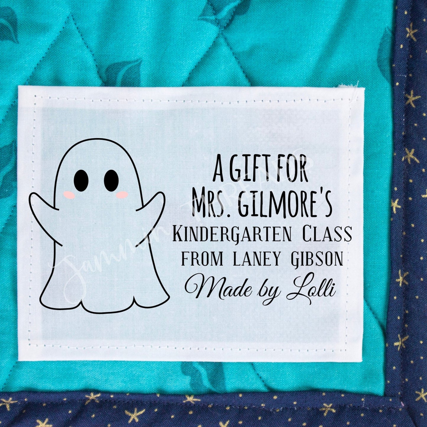 Quilt Ghost Labels - Personalized kid's quilt labels with little ghosts in 2 options - Jammin Threads