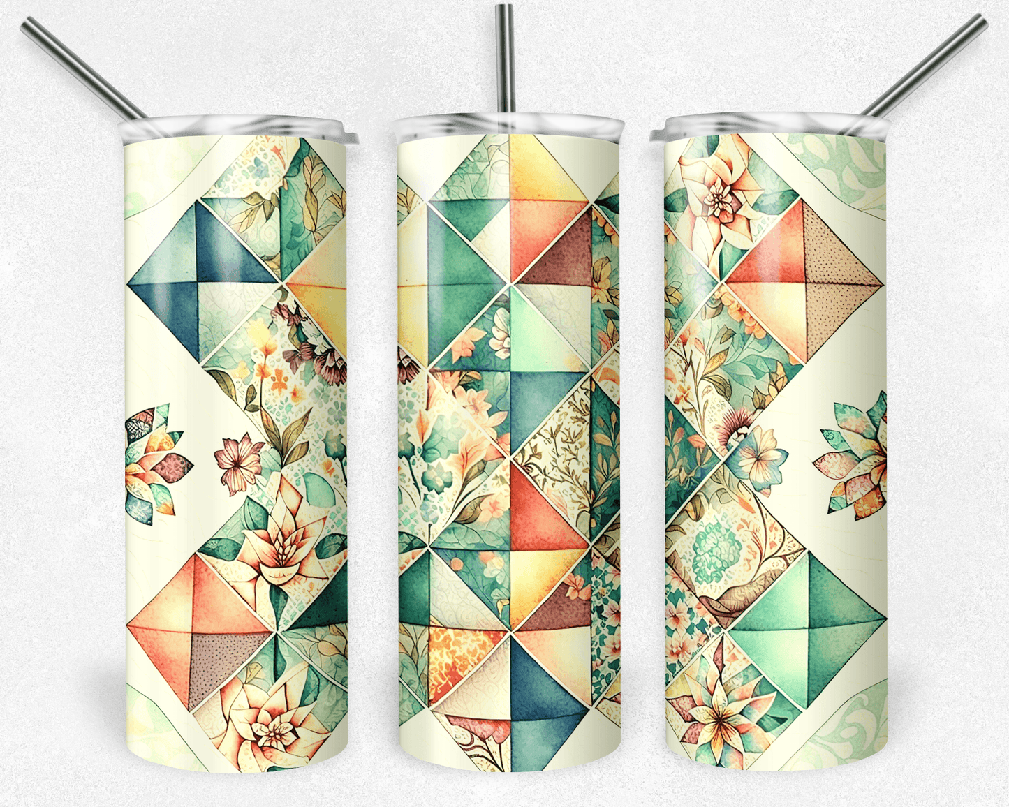 Quilt Pattern Skinny Tumbler - Jammin Threads